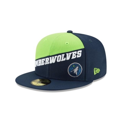 Blue Minnesota Timberwolves Hat - New Era NBA Color Split 59FIFTY Fitted Caps USA5846719